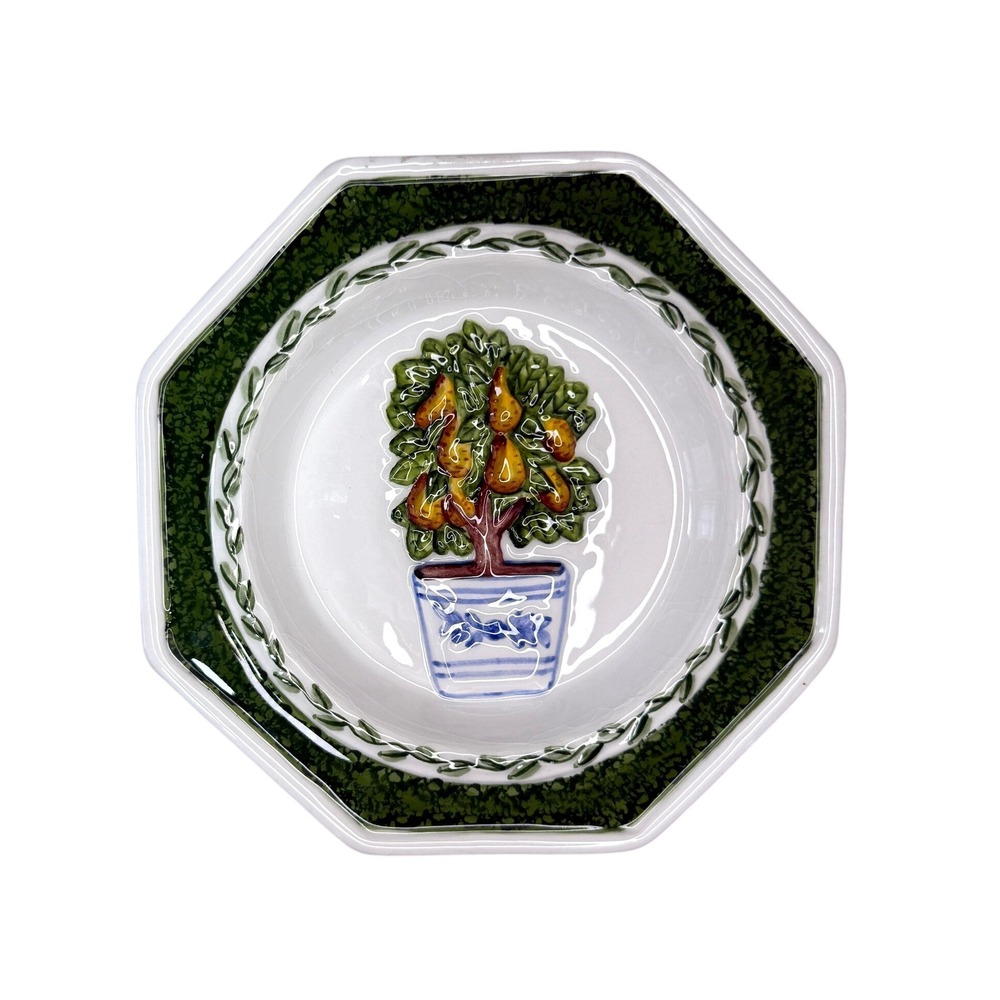 Vintage 1990s Andrea by Sadek Topiary Decorative Plate